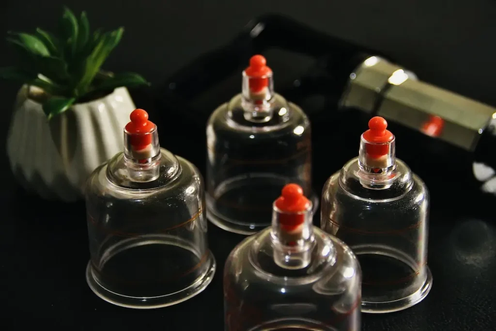 suction cups for massage on a table